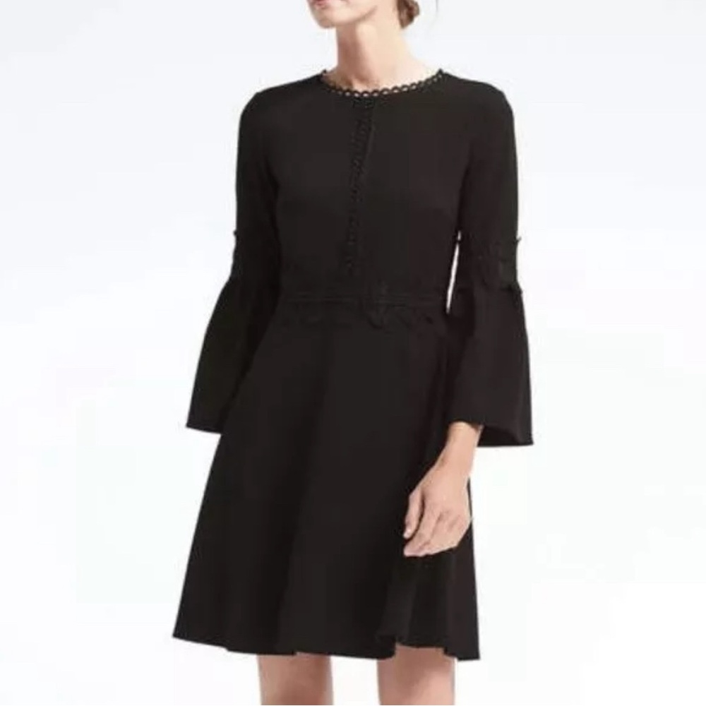 Banana Republic fit and flare bell sleeve dress